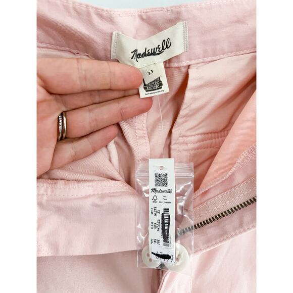 Madewell | Garment Dyed Low-Slung Straight Cargo | Petal Pink | Sz 33 | NWT - Picture 6 of 10